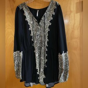 Free People Black Wildest Moment Top Size Medium